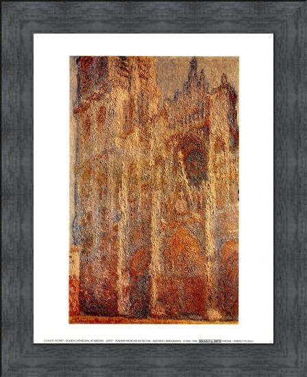 Framed Framed Rouen Cathedral At Midday - Claude Monet