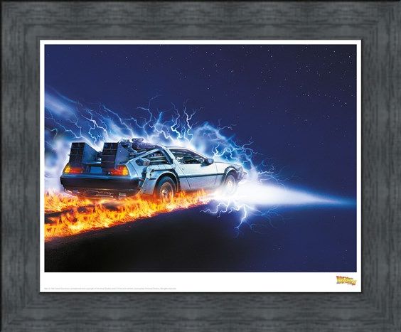 Framed Framed Delorean Fire Light - Back To The Future