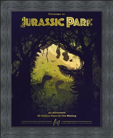 Framed Framed Dino Silhouette - Jurassic Park