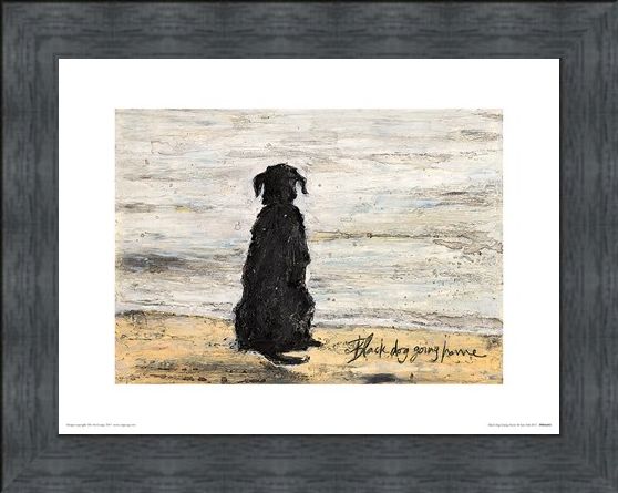 Framed Framed Black Dog Going Home - Sam Toft