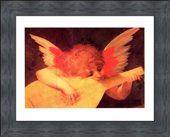 Framed Framed Putto Musicante - Rosso Fiorentino