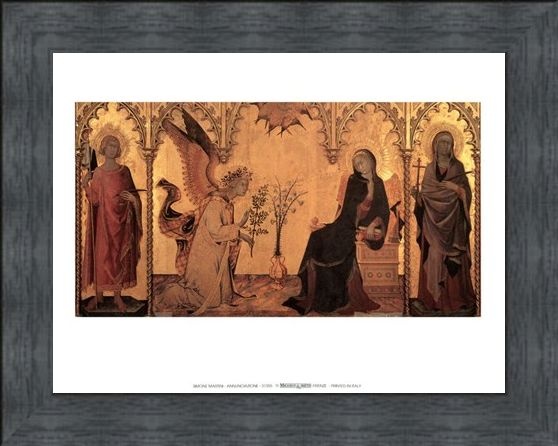 Framed Framed Annunciazione - Simone Martini