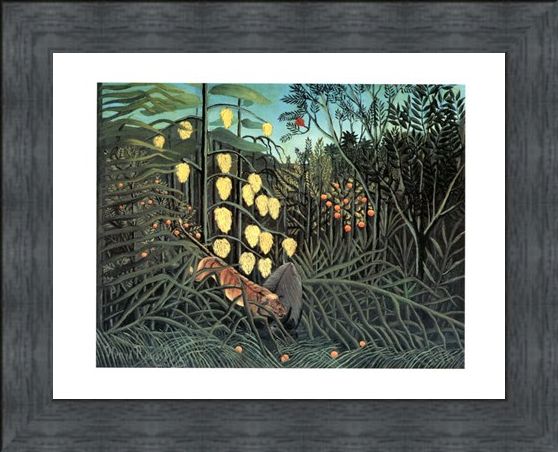 Framed Framed Giungla Con Bufalo Assalito Da Una Tigre - Henri Rousseau