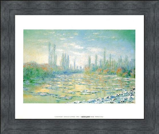 Framed Framed Floating Ice - Claude Monet