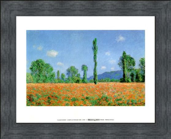 Framed Framed Campo Di Papaveri 1890 - Claude Monet