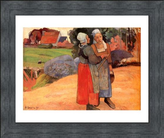 Framed Framed Paysannes Bretonnes - Paul Gauguin
