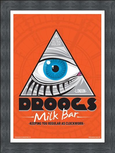 Framed Framed Droogs Milk Bar Mini Poster - Inspired By Clockwork Orange