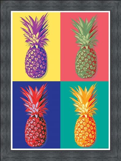Framed Framed Taste of the Tropics - Pop Art Pineapple
