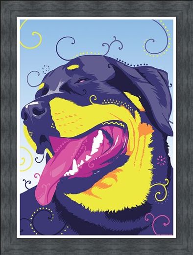 Framed Framed One Hippy Dog - Psychedelic Rottweiler