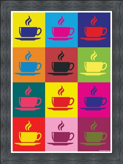 Framed Framed Coffee Kaleidoscope - Pop Art Percolator