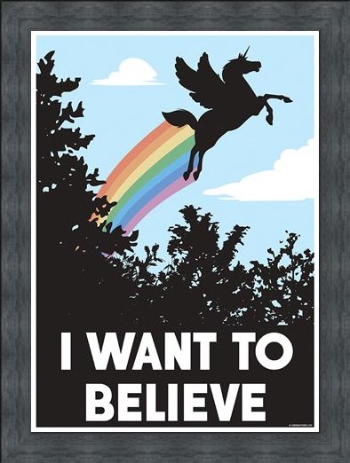 Framed Framed Delusional Unicorn - I Want To Believe