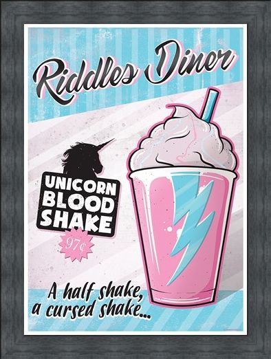 Framed Framed Riddles Diner - Unicorn Blood Shake