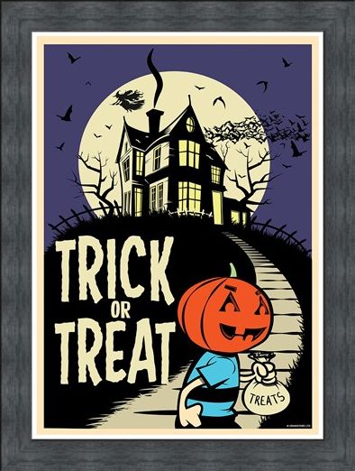 Framed Framed Trick Or Treat - Retro Halloween