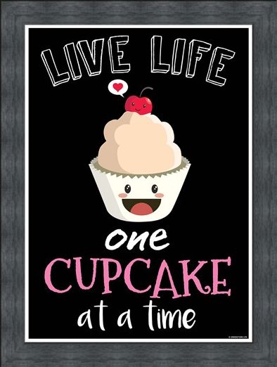 Framed Framed Cheeky Treat - Live Life One Cupcake At A Time