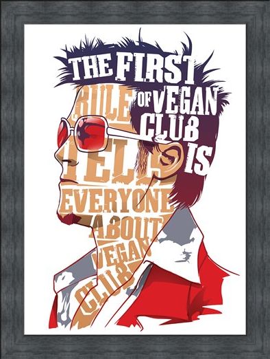 Framed Framed The First Rule Of Vegan Club Mini Poster -