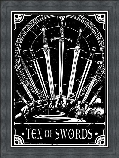 Framed Framed Ten Of Swords - Deadly Tarot