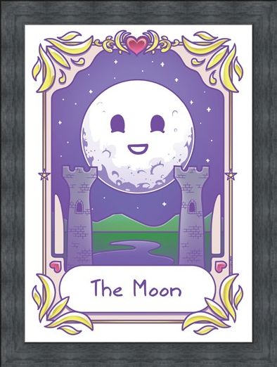 Framed Framed Kawaii - The Moon - Deadly Tarot