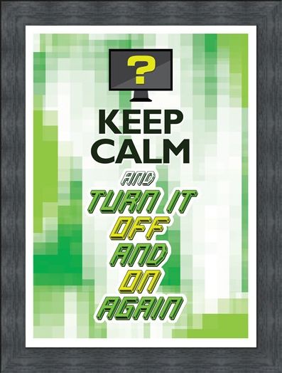 Framed Framed Keep Calm & Turn It Off & On Again - One Solution