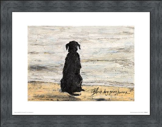 Framed Framed Black Dog Going Home - Sam Toft