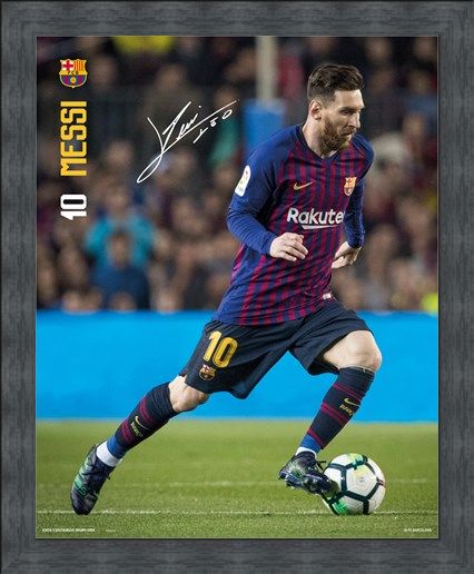 Framed Framed Messi 18-19 - Barcelona FC