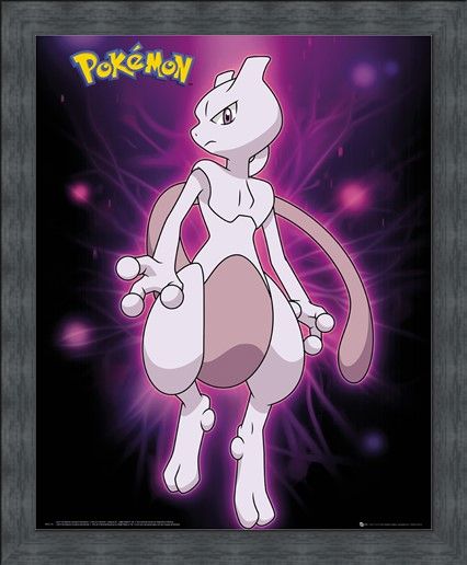 Framed Framed Mewtwo Neon - Pokemon