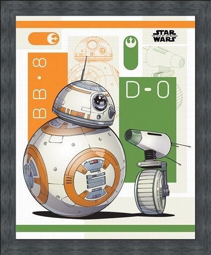 Framed Framed The Rise Of Skywalker BB8 and D-0 - Star Wars