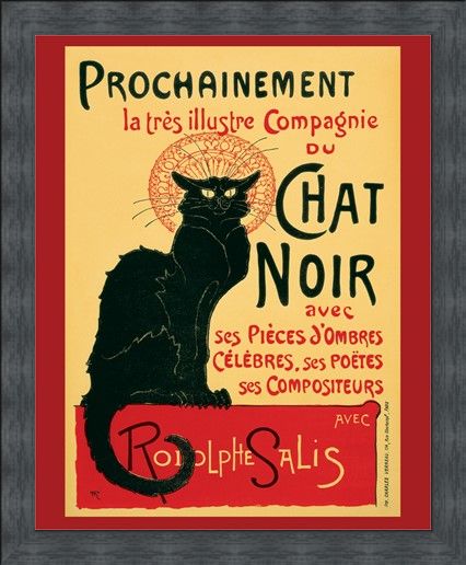 Framed Framed Tournee du Chat Noir (Turn of the Black Cat) - Theophile Alexandre Steinlen