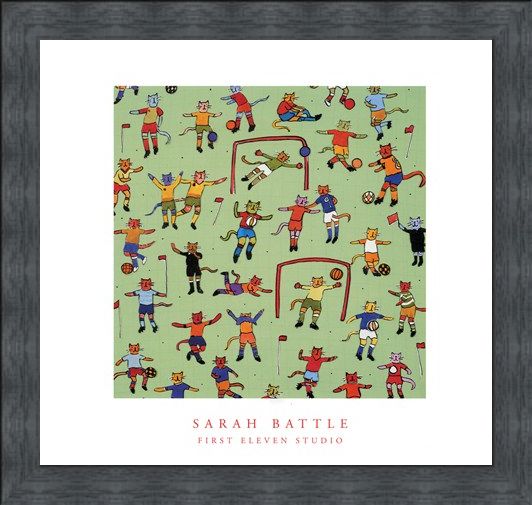 Framed Framed Football Cats - Sarah Battle