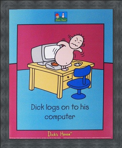 Framed Framed Dick Logs on to his Computer - Dick's House