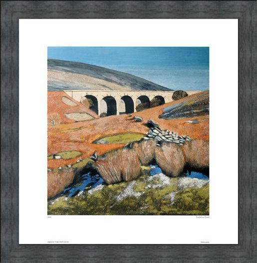 Framed Framed Yorkshire Landscape with Viaduct - Lydia Bauman