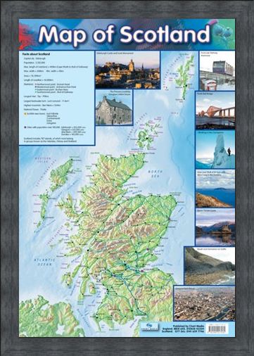 Framed Framed Map Of Scotland - Travel Companion