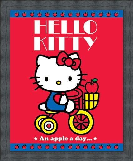 Framed Framed Hello Kitty - An Apple A Day