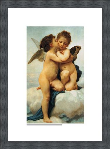 Framed Framed The First Kiss, 1873 - William Adolphe Bouguereau
