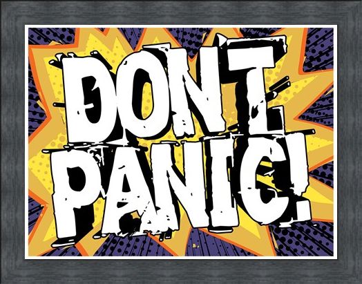 Framed Framed Don't Panic - Pop Art Style
