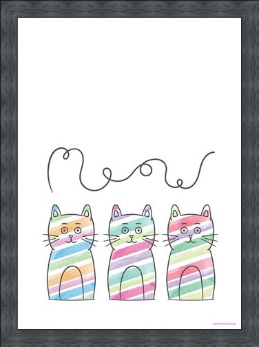 Framed Framed Meow - Stripy Trio
