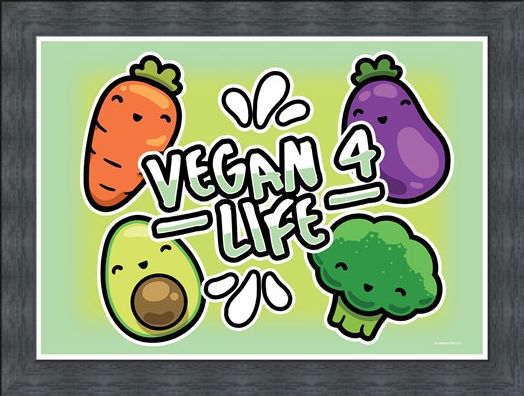 Framed Framed Fruits & Roots! - Vegan 4 Life