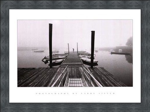 Framed Framed Misty Harbour - Larry Silver