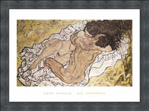 Framed Framed The Embrace (Lovers II), 1917 - Egon Schiele