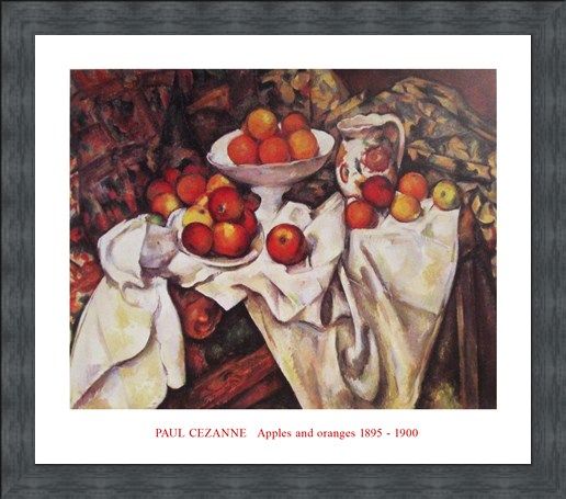 Framed Framed Apples and Oranges - Paul Cezanne