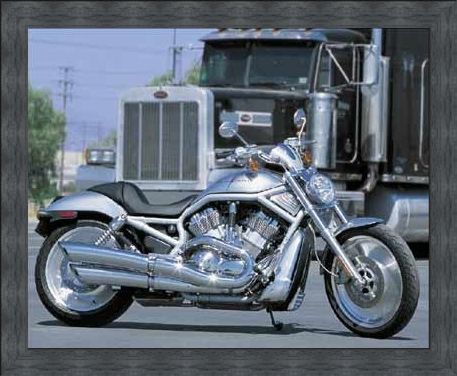 Framed Framed Silver Machine - Harley Davidson