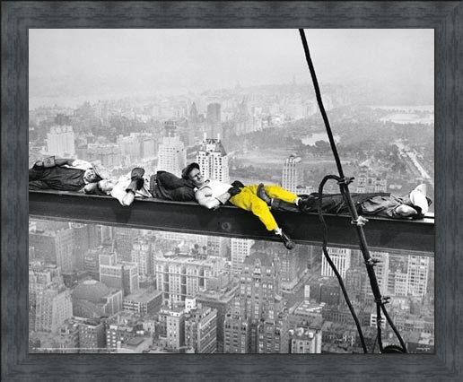 Framed Framed Yellow Highlight - Men on a Girder
