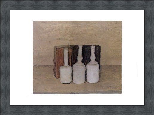 Framed Framed Three Bottles - Giorgio Morandi