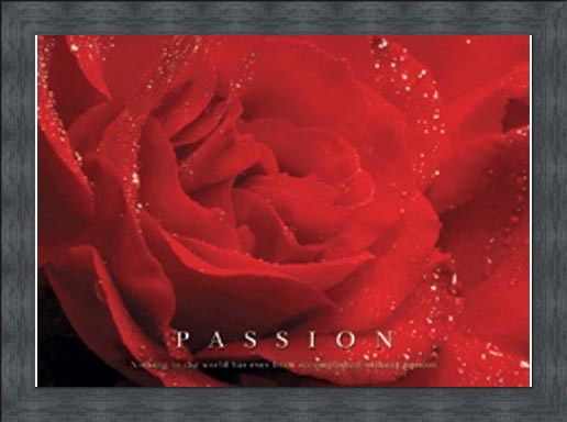 Framed Framed Rose Bloom - Passion, Inspirational
