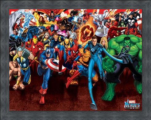 Framed Framed Here To Save The Day - Marvel Heroes