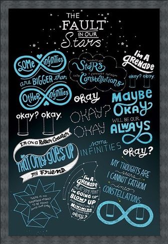 Framed Framed The Fault In Our Stars Typographic - The Fault In Our Stars
