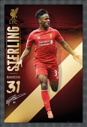 Framed Framed Raheem Sterling - Liverpool Football Club