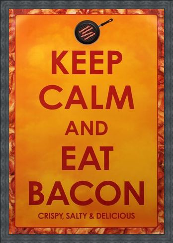 Framed Framed Crispy Salty & Delicious - Keep Calm and Eat Bacon