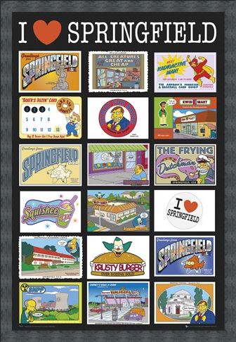 Framed Framed I Love Springfield - TV's Favourite Fictional Town