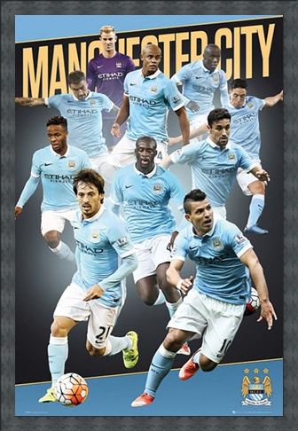 Framed Framed Team Players 2015/16 - Manchester City Football Club