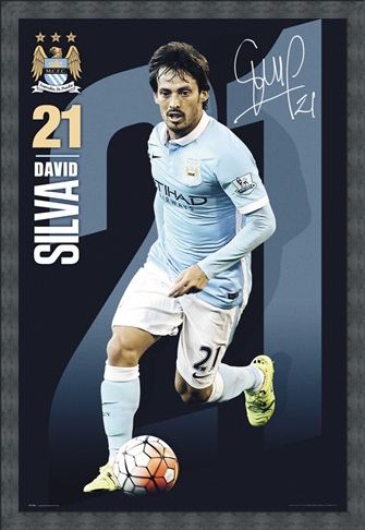 Framed Framed David Silva 2015/16 - Manchester City FC